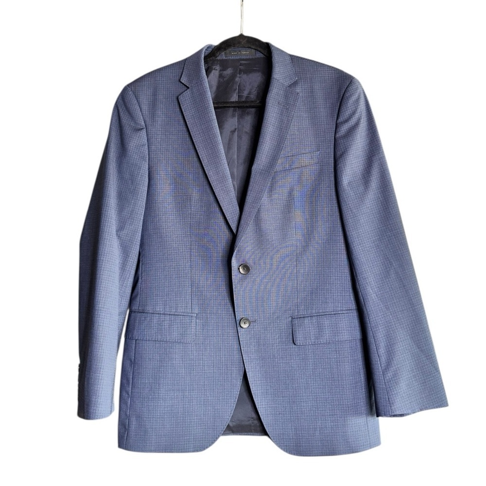 Hugo Boss Virgin Wool Sport Coat Blazer Italian Guabello Modern Tailored 38R